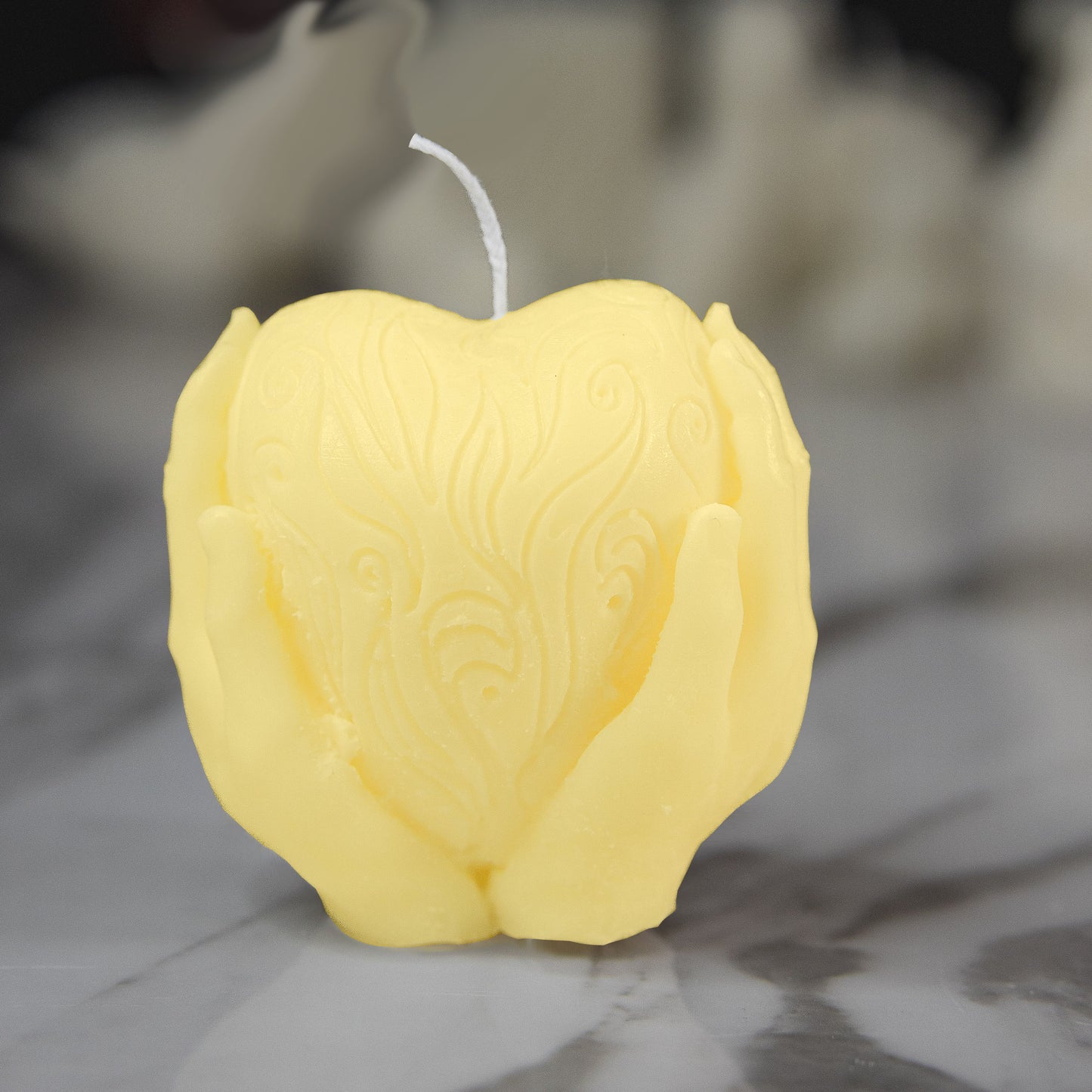 Hands holding Heart shaped Candle - Cute Scented candles