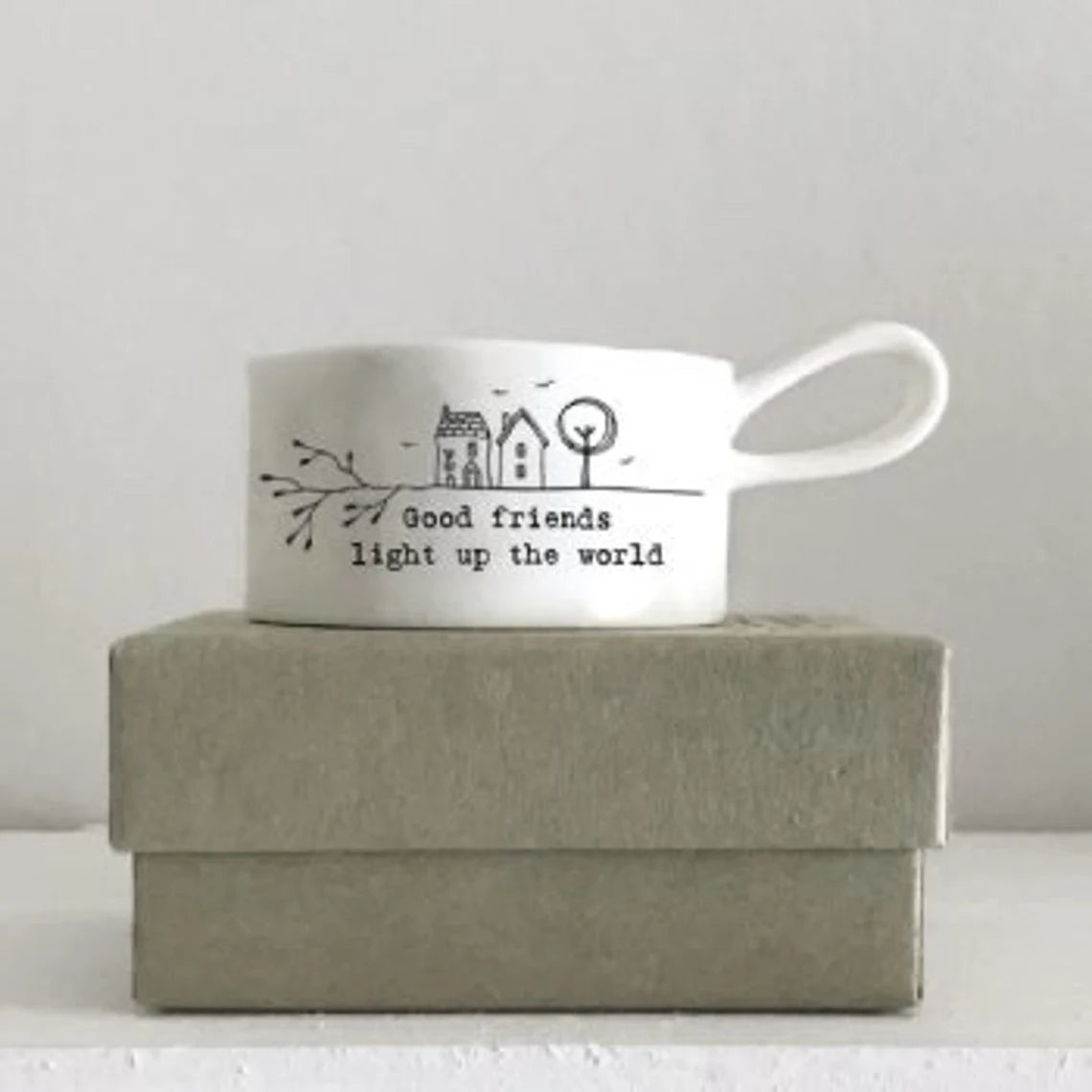 Handled tealight holder - "Good Friends"