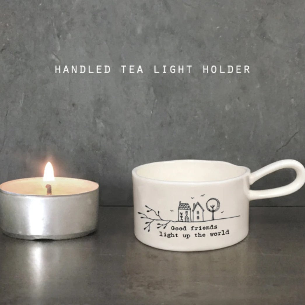 Handled tealight holder - "Good Friends"